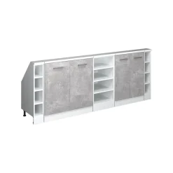 Küchenschrank für Dachschrägen R-Line Beton 215 cm 5er Set Vicco