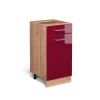 Küchenunterschrank R-Line Rot Hochglanz 40 cm ohne Arbeitsplatte Vicco
