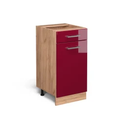 Küchenunterschrank R-Line Rot Hochglanz 40 cm ohne Arbeitsplatte Vicco