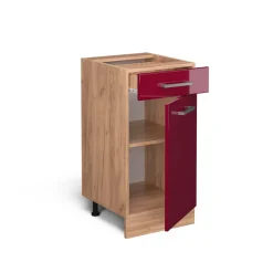 Küchenunterschrank R-Line Rot Hochglanz 40 cm ohne Arbeitsplatte Vicco