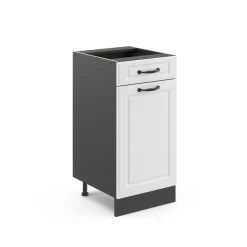 Küchenunterschrank R-Line Weiß Landhaus 40 cm ohne Arbeitsplatte Vicco