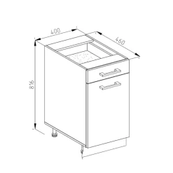Küchenunterschrank R-Line Weiß Landhaus 40 cm ohne Arbeitsplatte Vicco