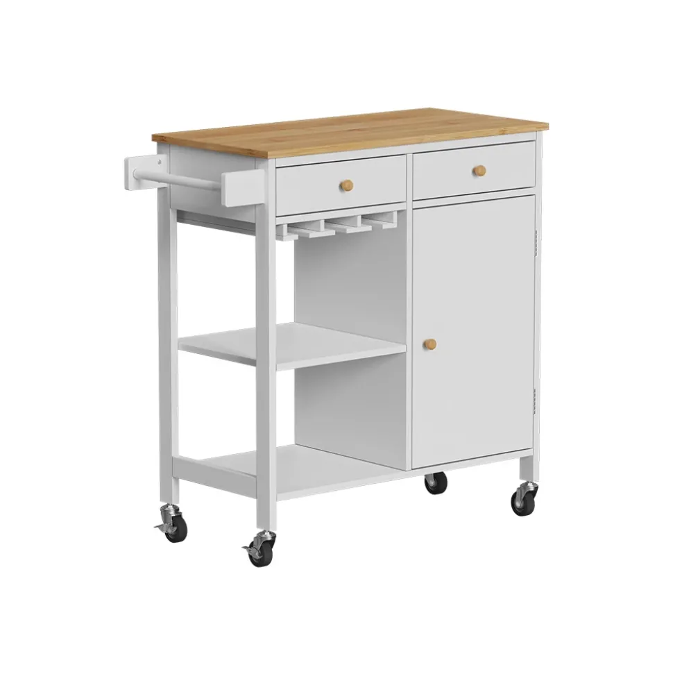 Küchenwagen Trayz Weiß 89 x 87 cm mit Rollen Vicco