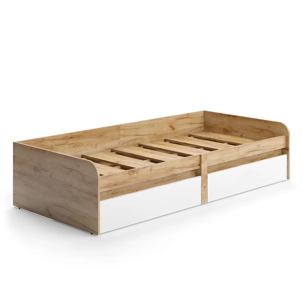 Kinderbett Clario Weiß/Artisan 90x200 cm ohne Matratze Vicco