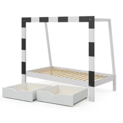 Kinderbett Football goal Weiß 80x160 cm mit Schublade Vitalispa