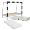 Kinderbett Football goal Weiß 178 x 142.5 cm mit Schublade und Matratze Vitalispa