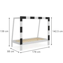 Kinderbett Football goal Weiß 80x160 cm mit Matratze Vitalispa