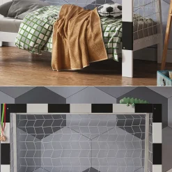 Kinderbett Football goal Weiß 80x160 cm mit Matratze Vitalispa