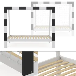 Kinderbett Football goal Weiß 80x160 cm ohne Matratze Vitalispa
