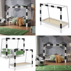 Kinderbett Football goal Weiß 80x160 cm ohne Matratze Vitalispa