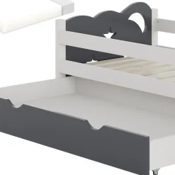 Kinderbett Jessica Grau 70x140 cm mit Schublade und Matratze Vitalispa
