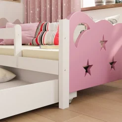 Kinderbett Jessica Rosa 80x160 cm mit Schublade, ohne Matratze Vitalispa