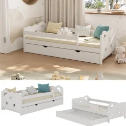 Kinderbett Jessica Weiß 80x160 cm mit Schublade, ohne Matratze Vitalispa