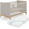 Kinderbett Malia Cashmere/Eiche 70x140 143.2 x 81 cm, mit Matratze Vitalispa