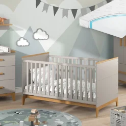 Kinderbett Malia Cashmere/Eiche 70x140 143.2 x 81 cm, mit Matratze Vitalispa