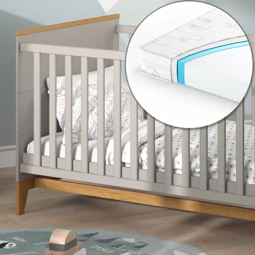 Kinderbett Malia Cashmere/Eiche 70x140 143.2 x 81 cm, mit Matratze Vitalispa