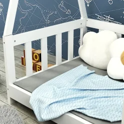 Kinderbett Susanna Weiß 70x140 cm mit Rausfallschutz Vitalispa