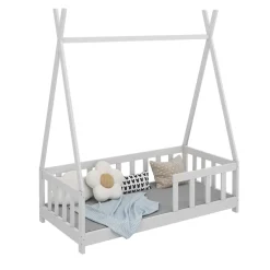 Kinderbett Susanna Weiß 70x140 cm mit Rausfallschutz Vitalispa