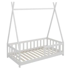 Kinderbett Susanna Weiß 80x160 cm mit Rausfallschutz Vitalispa