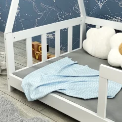 Kinderbett Susanna Weiß 80x160 cm mit Rausfallschutz Vitalispa