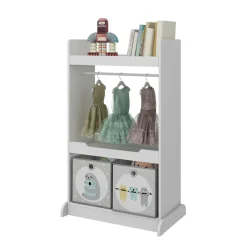 Kinderkleiderschrank Conny Weiß 67 x 110 cm mit Kleiderstange Vicco