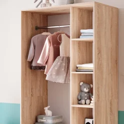 Kinderkleiderschrank Elmo Sonoma 100 x 200 cm mit 2 Schubladen Vicco