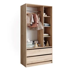 Kinderkleiderschrank Elmo Sonoma 100 x 200 cm mit 2 Schubladen Vicco