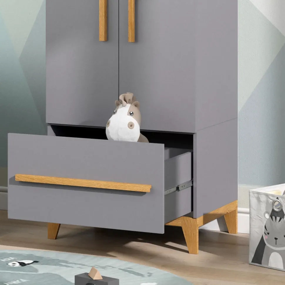 Kinderkleiderschrank Malia Grau 70 x 186.8 cm Vitalispa