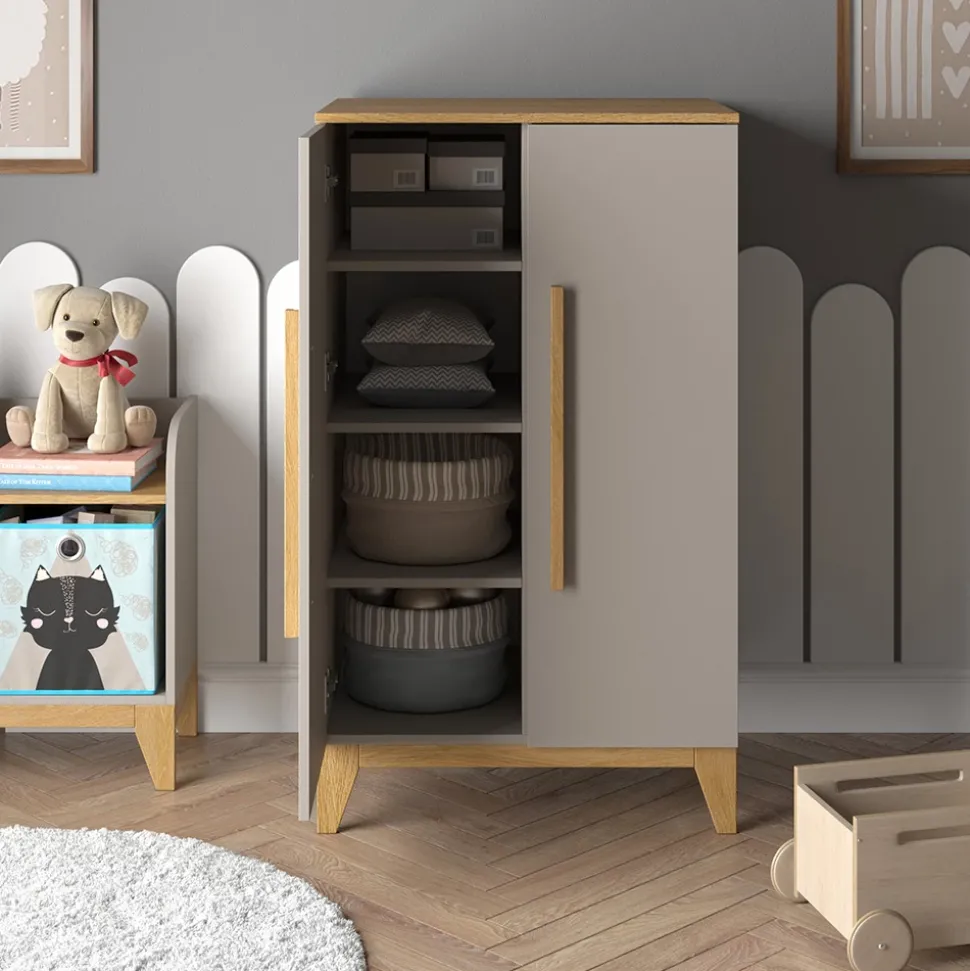 Kinderkleiderschrank Malia Cashmere/Eiche 70 x 120 cm Vitalispa