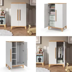 Kinderkleiderschrank Malia Weiß 70 x 120 cm Vitalispa