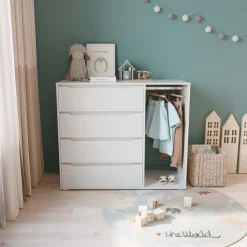 Kinderkleiderschrank Ruben Weiß 120 x 101.9 cm mit 4 Schubladen Vicco