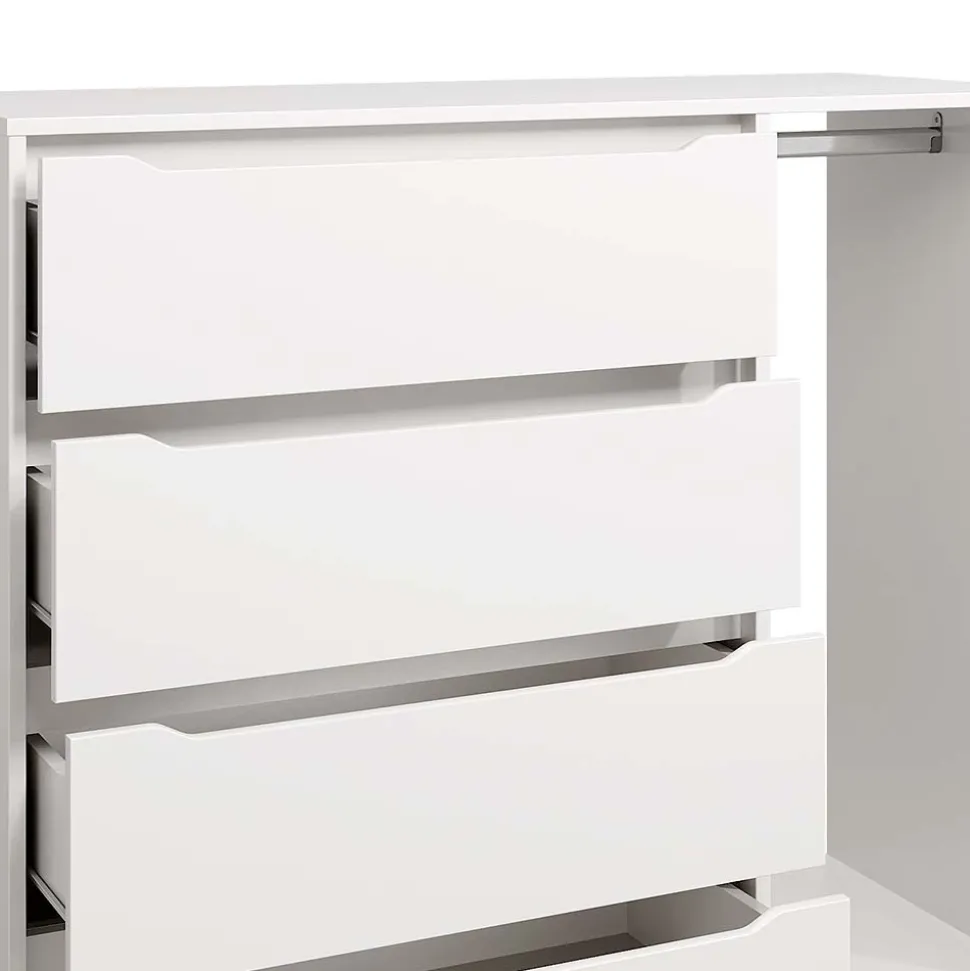 Kinderkleiderschrank Ruben Weiß 120 x 101.9 cm mit 4 Schubladen Vicco