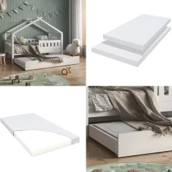 Kindermatratze Weiß 80 x 150 cm H2 Härtegrad Vitalispa