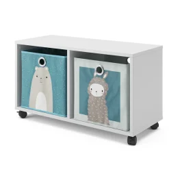 Kinderregal Weiß 72 x 42.4 cm mit 2 Faltboxen Vicco