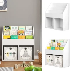 Kinderregal Conny Weiß 72 x 79 cm mit großen Ablagen Vicco