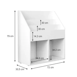 Kinderregal Conny Weiß 72 x 79 cm mit großen Ablagen Vicco