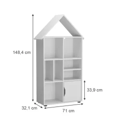 Kinderregal Estell Weiß 71 x 148.4 cm Vicco