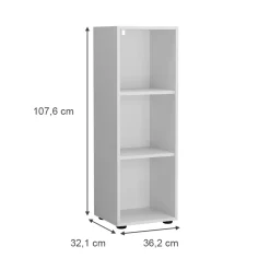 Kinderregal Estell Weiß 36.2 x 107.6 cm 3 Fächer Vicco