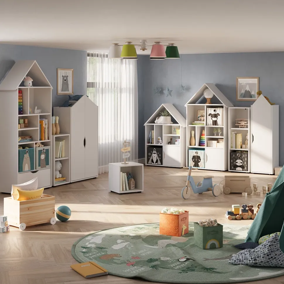 Kinderregal Estell Weiß 36.2 x 107.6 cm 3 Fächer Vicco