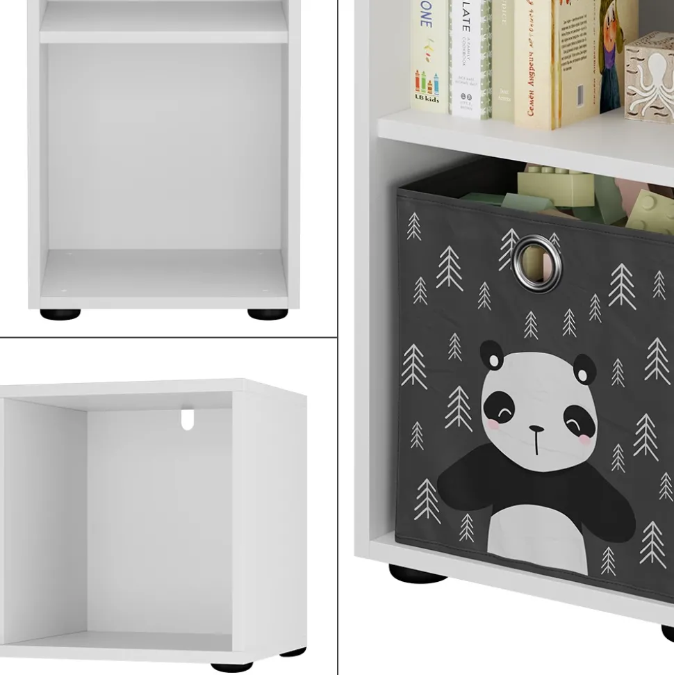 Kinderregal Estell Weiß 36.2 x 107.6 cm 3 Fächer Vicco