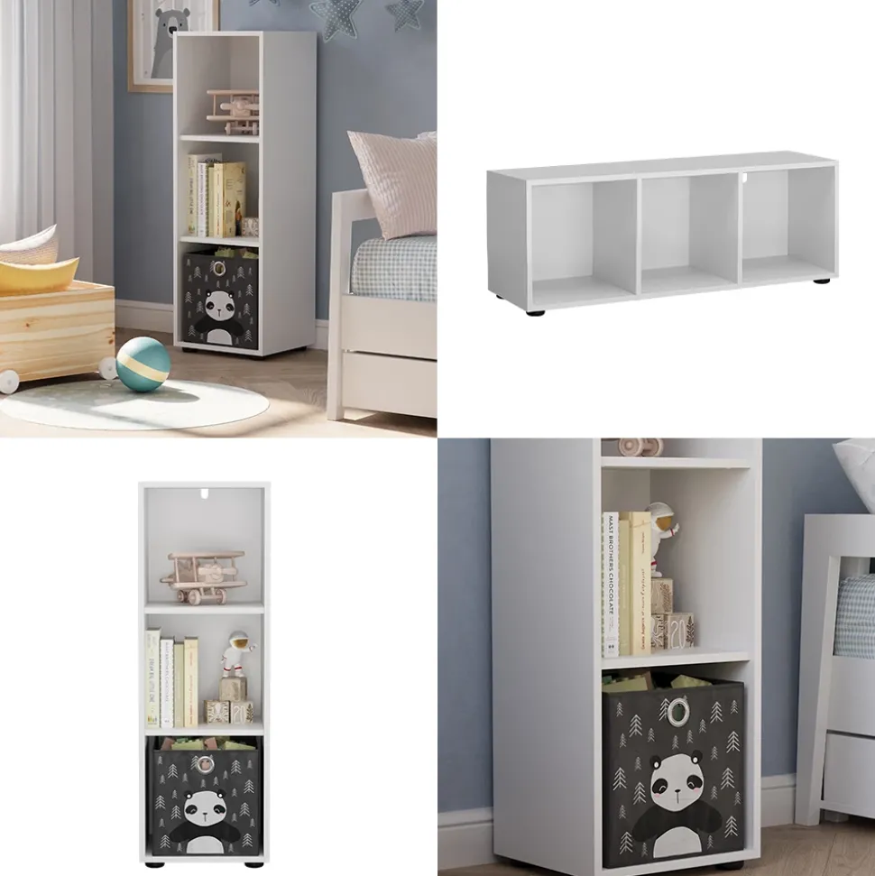 Kinderregal Estell Weiß 36.2 x 107.6 cm 3 Fächer Vicco