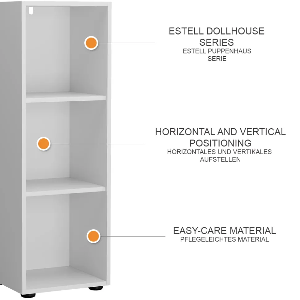 Kinderregal Estell Weiß 36.2 x 107.6 cm 3 Fächer Vicco