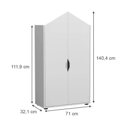 Kinderregal Estell Weiß 71 x 140.4 cm Vicco