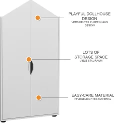 Kinderregal Estell Weiß 71 x 140.4 cm Vicco