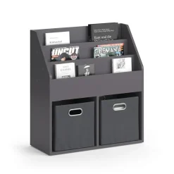 Kinderregal Luigi Grau 72 x 79 cm mit 2 Faltboxen opt.1 Vicco