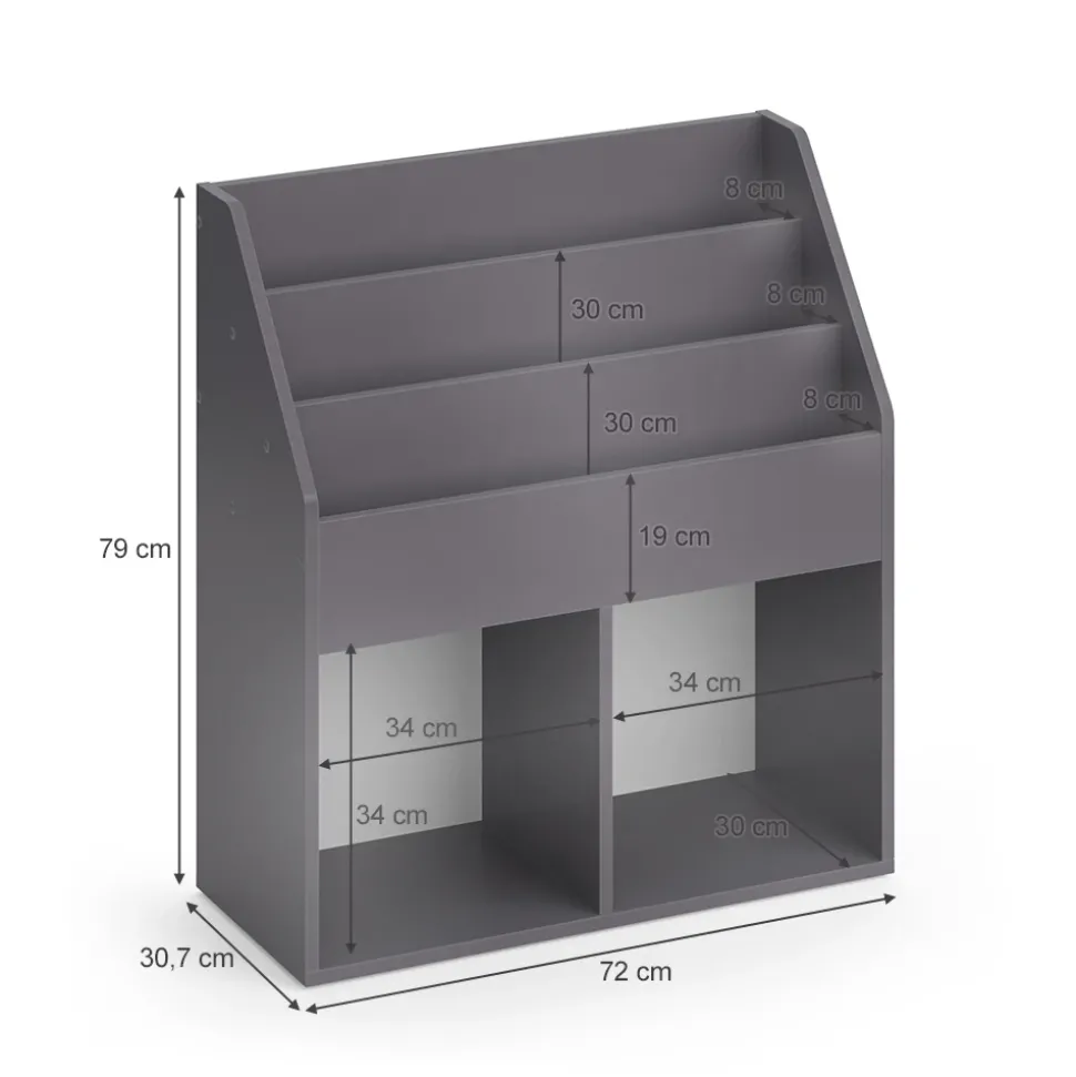 Kinderregal Luigi Grau 72 x 79 cm Vicco