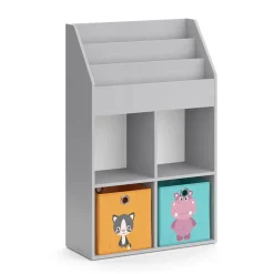 Kinderregal Luigi Grau 72 x 114.2 cm mit 2 Faltboxen Vicco