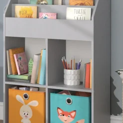 Kinderregal Luigi Grau 72 x 114.2 cm mit 2 Faltboxen Vicco