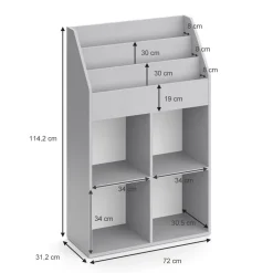Kinderregal Luigi Grau 72 x 114.2 cm Vicco