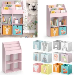 Kinderregal Luigi Rosa 72 x 114.2 cm mit 2 Faltboxen (bunt) Vicco